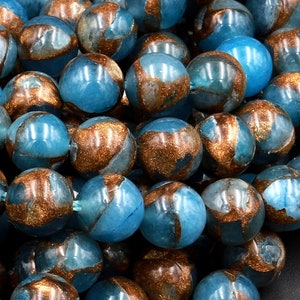 Impression Jasper Smooth Round Beads 4mm 6mm 8mm 10mm Aka Copper Turquoise Jasper 15.5&quot; Strand