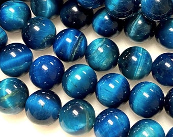 AAA Mystic Blue Tiger's Eye 4mm 6mm 8mm 10mm Smooth Round Beads 15.5" Strand