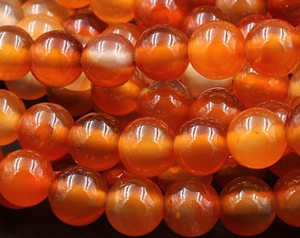 AAA Natural Carnelian 4mm 6mm 8mm 10mm 12mm Round Beads Highly Polished Finish Natural Red Orange Gemstone 15.5" Strand