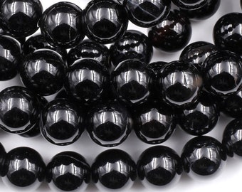 AAA Grade Natural Black Onyx Round Beads 2mm 3mm 4mm 6mm 8mm 10mm 12mm High Quality Natural Black Gemstones 15.5" Strand