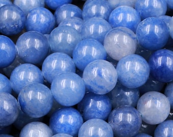 8741140008458 10pc Perles de Pierre Aventurine Bleue Galets roulés 9-12mm