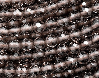 Faceted Natural Ice Obsidian Round Beads 2mm 3mm 4mm Gemstone 15.5" Strand