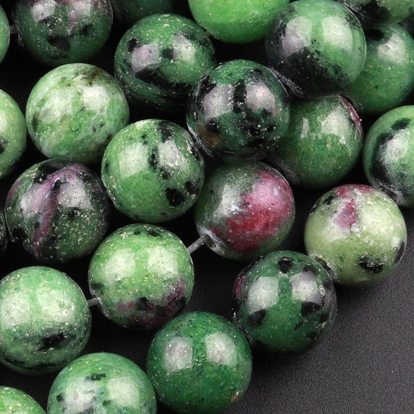 Natural Ruby Zoisite 4mm 6mm 8mm 10mm Round Beads 15.5" Strand