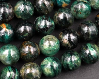 Natural Green Mica Muscovite in Fuchsite 6mm 8mm 10mm Round Beads Gemstone 15.5" Strand