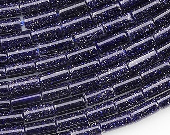 Natuurlijke blauwe goudsteen 4 x 2 mm kleine dunne gladde tussenstukkralen 15,5" streng