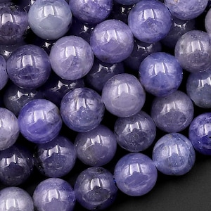 AA Perle rotonde di tanzanite naturale genuina 5 mm 6 mm Pietra preziosa viola blu Filo da 15,5&quot;