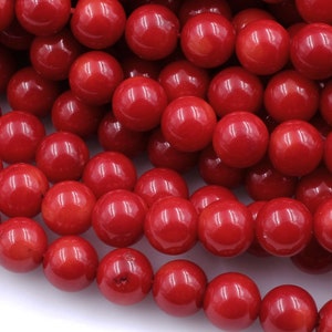 AAA Genuine Red Bamboo Coral Smooth Round Beads 2mm 3mm 4mm 5mm 6mm 7mm 8mm 15.5" Strand