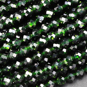 Micro Faceted Green Goldstone Sandstone Round Beads 2mm 3mm 4mm 6mm 15.5&quot; Strand