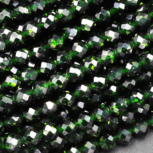 Micro Faceted Green Goldstone Sandstone Round Beads 2mm 3mm 4mm 6mm 15.5" Strand