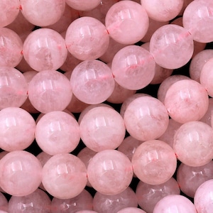 AA Natural Morganite Beads Smooth 6mm 8mm 10mm Round Beads Pink Beryl Aquamarine Gemstone 15.5&quot; Strand