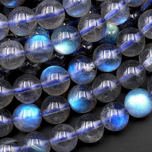 Bleu clignote AAA naturel bleu Labradorite 2mm 4mm 6mm 7mm 8mm 10mm perles rondes 15.5 brin image 1