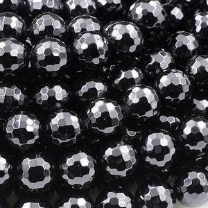 AAA Grade Natural Black Onyx Beads Faceted 2mm 3mm 4mm 6mm 8mm 10mm 12mm Round Beads High Quality Natural Black Gemstone 15.5&quot; Strand