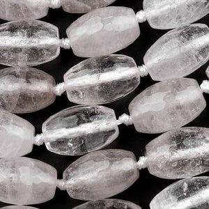Natural Smoky Rock Crystal Quartz Beads Faceted Drum Cylinder Tube Nuggets 15.5&quot; Strand