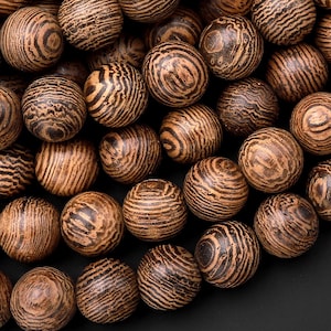 Natural African Wenge Wood Beads 6mm 8mm 10mm 12mm Great For Mala Prayer Meditation Therapy 15.5" Strand