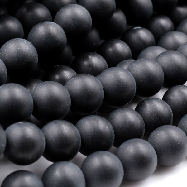 Matte Black Onyx Round Beads 3mm 4mm 6mm 8mm 10mm 12mm 15.5" Strand