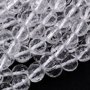 Faceted Natural Rock Quartz Round Beads 2mm 3mm 4mm 6mm 8mm 10mm 12mm ...