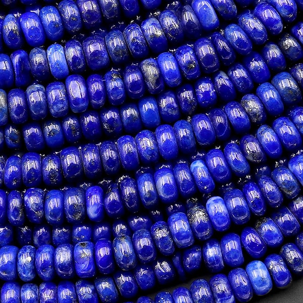 AAA Natural Blue Lapis Lazuli Beads Smooth Rondelle Beads 4mm 15.5" Strand