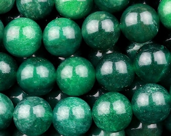 AAA Natural Green Mica Muscovite in Fuchsite 4mm 6mm 8mm 10mm Round Beads Gemstone 15.5" Strand