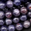 Genuine Natural Cacoxenite Purple Phantom Bracelet - 15mm Round Beads, 7.5 Inch, Unisex Crystal Energy Jewelry