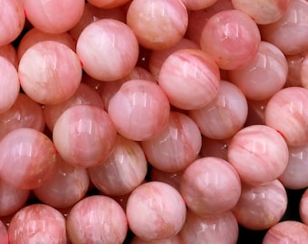 AAA Natural Peruvian Pink Opal 4mm 6mm 8mm 10mm 12mm 14mm Smooth Round Beads Gemstone 15.5" Strand