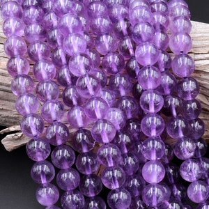 Natural Amethyst 4mm 5mm 6mm 8mm 10mm Round Beads Superior AA Grade High Quality Polished Rich Purple Spheres Gemstone Beads 15.5 Strand image 2