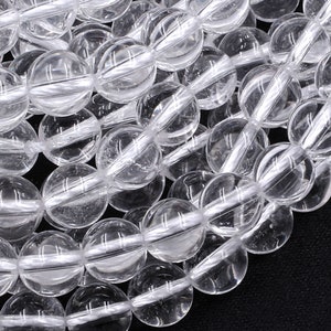 Real Genuine Super Clear AAA Natural Rock Crystal Quartz Round Beads 2mm 3mm 4mm 6mm 8mm 10mm 12mm 15.5" Strand