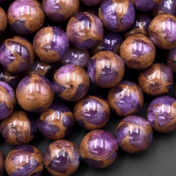Purple Impression Jasper Smooth Round Beads 4mm 6mm 8mm 10mm Aka Copper Sugilite Jasper 15.5" Strand