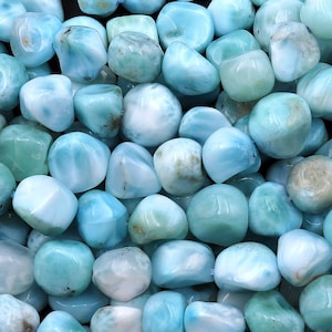 Genuine Natural Blue Larimar Freeform Pebble Nugget Beads Gemstone 15.5&quot; Strand