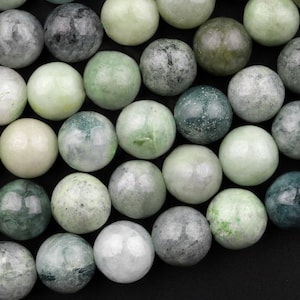 Natural Burma Green Jade 4mm 6mm 8mm Smooth Round Beads Real Genuine Natural Green Jade 15.5&quot; Strand