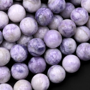 Natural Purple Tiffany Jasper Smooth Round Beads 4mm 6mm 8mm 10mm Gemstone 15.5" Strand