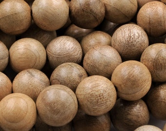 Light Brown Real Natural Sandalwood Beads 4mm 6mm 8mm 10mm 12mm Aromatic Pure Wood Great For Mala Prayer Meditation Therapy 15.5" Strand