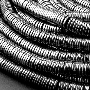 Naturliga svarta hematit Heishi-pärlor 2 mm 3 mm 4 mm 6 mm 8 mm Tunn rondell 15,5" sträng