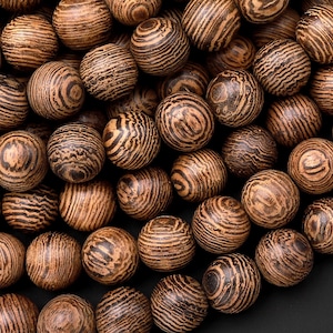 Natural African Wenge Wood Beads 4mm 6mm 8mm 10mm 12mm Great For Mala Prayer Meditation Therapy 15.5&quot; Strand