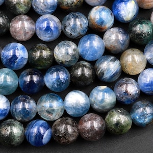 Natural Multicolor Blue Green Mauve Kyanite 6mm 8mm 10mm Round Beads 15.5" Strand