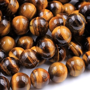 Natural Tiger's Eye 4mm 6mm 8mm 10mm Round Beads High Quality Smooth Polished 15.5" Strand