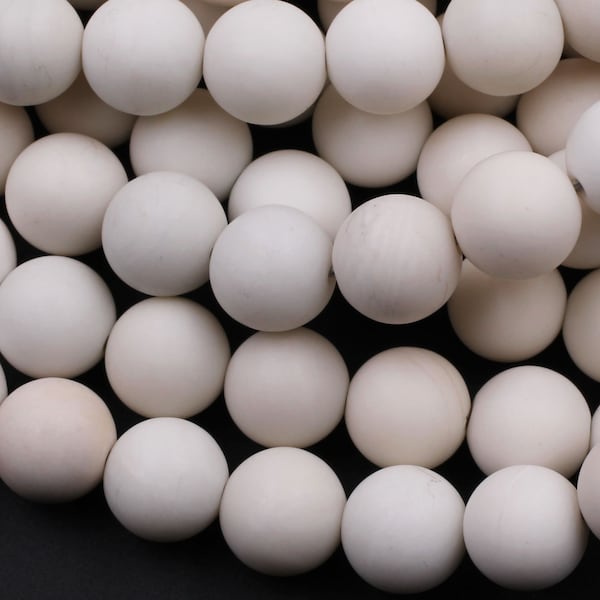 Perles rondes en jade ivoire naturel mat 6mm 8mm 10mm blanc crémeux perles de jade naturel blanc blanc 15.5 « brin
