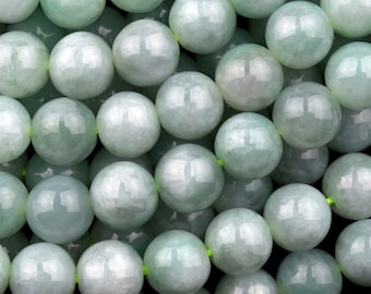 Natürliche weiche grüne Burmese Jade Burma Jade 4 mm 6 mm 8 mm 10 mm 12 mm weiches hellgrün polierte runde Perlen 15,5 "Strang