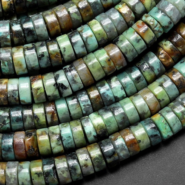 Natural African Turquoise Heishi Beads 4mm 6mm Gemstone 15.5" Strand