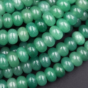 Natural Green Aventurine 6mm 8mm Rondelle Beads 15.5&quot; Strand