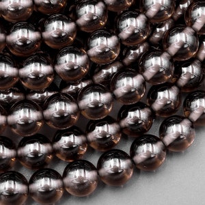 Natural Ice Obsidian 6mm 8mm 10mm Round Beads 15.5&quot; Strand