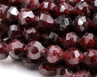 Rhodolite Garnet Natural Garnet Round Faceted 5 strands 3mm Granet Beads Faceted Round