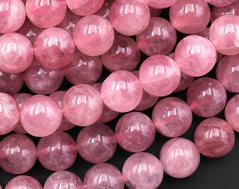 AAA Rare Mauve Pink Madagascar Natural Rose Quartz 8mm 9mm 10mm 12mm 14mm Round Beads 15.5" Strand