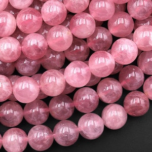 AAA Rare Mauve Pink Madagascar Natural Rose Quartz 8mm 9mm 10mm 12mm 14mm Round Beads 15.5" Strand