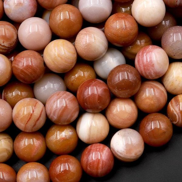 Natural Red Petrified Wood Agate Beads 6mm 8mm 10mm Round Beads 15.5" Strand