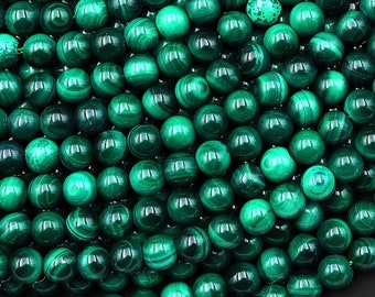 Natural Green Malachite 2mm 3mm 4mm Smooth Round Beads 15.5" Strand