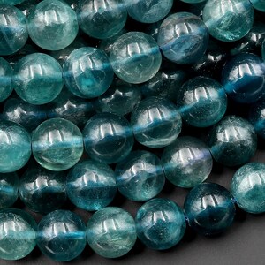 Natural Blue Fluorite Beads 6mm 8mm 10mm Round Smooth Beads 15.5" Strand