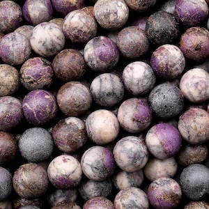 Matte Natural Stichtite Beads 4mm 6mm 7mm Smooth Round Beads 15.5&quot; Strand