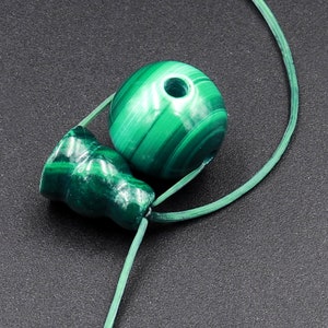 Natural Malachite Guru Beads 3 Holes T-Beads Set For Mala Making 8mm 10mm