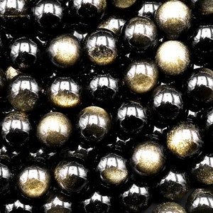 AAA Natürliche Goldene Obsidian Perlen 8 mm 15,5 "Strang
