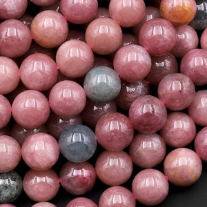 Rare Natural Pink Tourmaline Round Beads 6mm 8mm 10mm Real Genuine Rouge Pink Blue Green Gemstone 15.5&quot; Strand